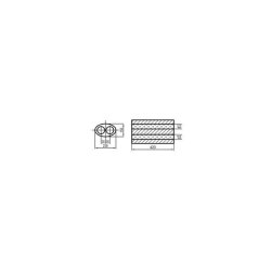 Uni-Schalldämpfer oval zweiflutig - Abwicklung 618 236x150mm, d1Ø 63,5mm, Länge: 420mm