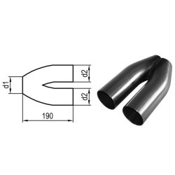 Endrohrhose Y-Adapter 2x45mm Länge: 170mm...